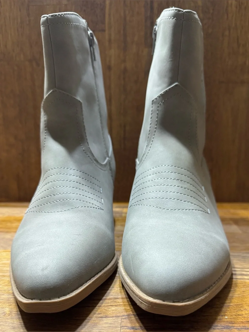 Women's Grey Suede Western Ankle Boots